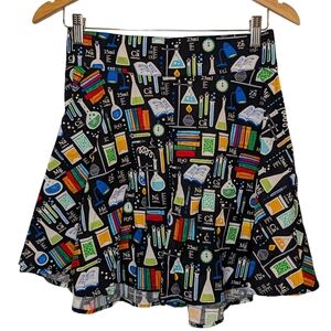 Retrolicious Science Chemical Element Colorful Patterned Mini Skirt Size Small